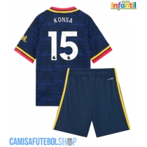 Camisa de time de futebol Arsenal Ezri Konsa #15 Replicas 2º Equipamento Infantil 2026-27 Manga Curta (+ Calças curtas)